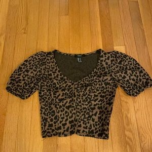 Leopard print crop top
